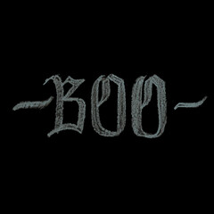 Chalk lettering, Boo, gothic calligraphy for Halloween