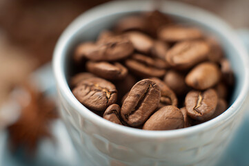 coffee beans in a cup