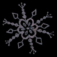 Snowflake, rose, vector illustration