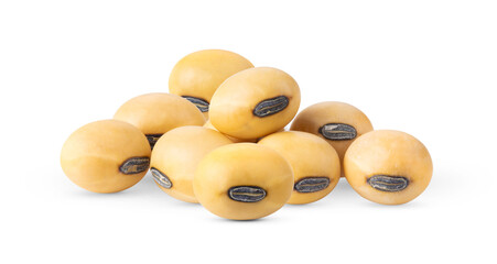 Soybeans on white background