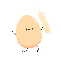 Egg tofu vector. Egg tofu on white background. Egg character design.