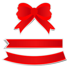 cute red bow on white background