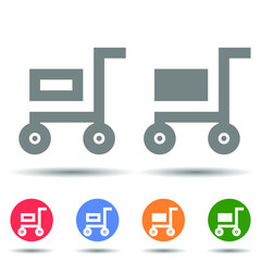 Filled and empty cart icon vector logo isolated on background