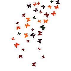 Summer Background with Colorful Butterflies. Simple Feminine Pattern for Card, Invitation, Print. Trendy Decoration with Beautiful Butterfly Silhouettes. Vector Background with Moth
