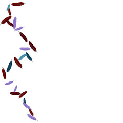 Colorful feathers. Prints of Colored feathers Design for Goods for Pets. Simple Pattern for Print, Logo or Poster. Vector Confetti Background.
