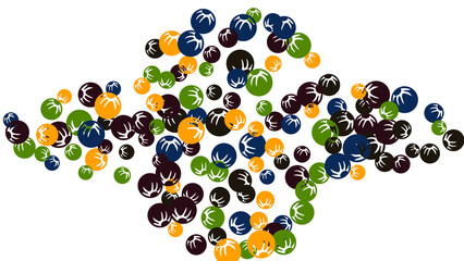 Pretty Floral Pattern with Simple Stylized Berries for Greeting Card or Poster. Naive Daisy Berries in Primitive Style. Vector Background for Spring or Summer Design.
