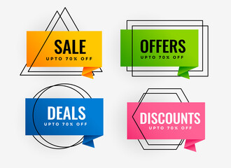 promotional sale and banner offer tags design