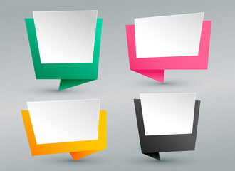 empty origami chat bubbles with text space