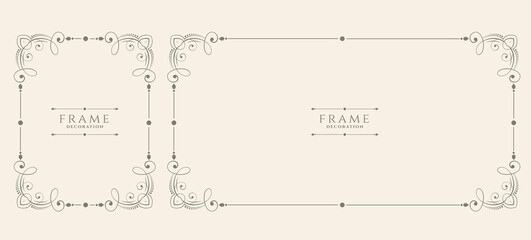 wedding style decorative vintage floral frame set