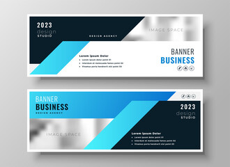 two blue business modern corporate banners design