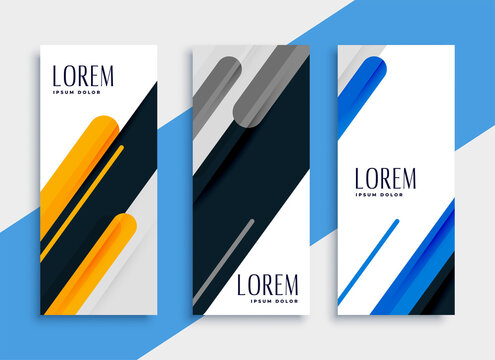 Modern Style Web Vertical Banners Set Design