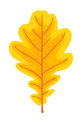 Obraz premium Cartoon yellow oak leaf