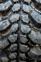 The texture of Centipede pattern mud terrain tire, Old used tires