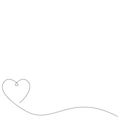 Heart love background line drawing, vector illustration