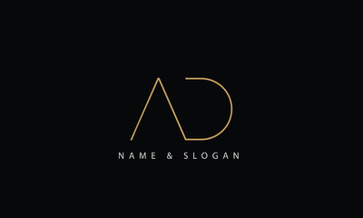 AD, DA, A, D abstract letters logo monogram