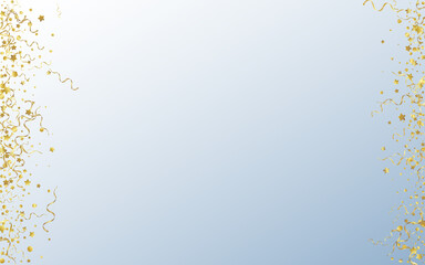 Golden Streamer Isolated Vector Gray Background. 