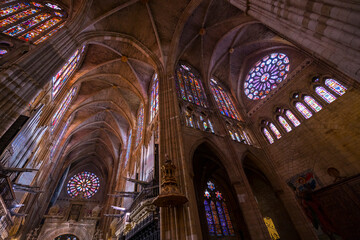 Santa María de León Cathedral, Leon city, Leon province, Castilla y Leon, Spain, Europe