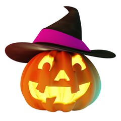 Halloween pumpkin with hat