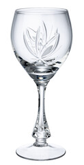 Empty wine glass isolated on white background