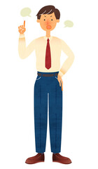 指差しをしながら怒るスーツ姿の若い男性