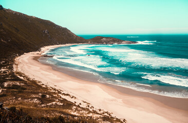 Deserted beach, pure white sand, blue and turquoise water, Western Australia