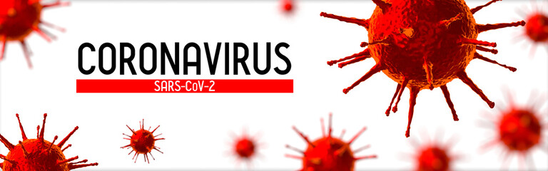 Coronavirus, Covid-19, SARS-CoV-2 - typographical concept - 3D illustration