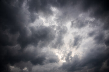 Stormy clouds on summer evening. Rainy sky before the storm.