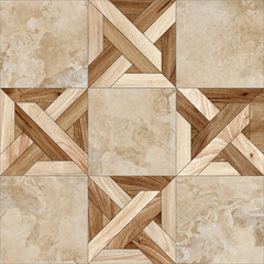Wood and stone decorative tile design