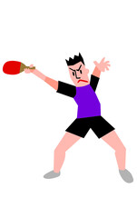 卓球選手のバックスイングフォーム