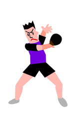 卓球選手のバックハンドフォーム