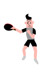 卓球選手のフォアスイングの構え