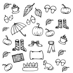 Obraz premium vector illustration autumn pattern