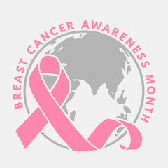 Breast Cancer Awareness Month poster or banner design template. Vector illustration
