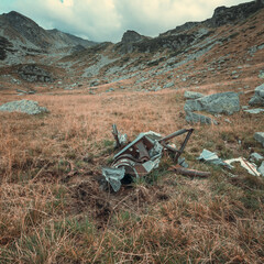 Parts from the crash of a plane in World War 2