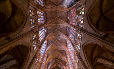 Fototapeta na wymiar Santa María de León Cathedral, Leon city, Leon province, Castilla y Leon, Spain, Europe
