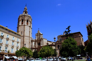 Fototapeta premium Beautiful landmarks, streets, squares, towers and buildings from Valencia, Spain.