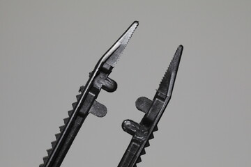 Plastic single use hospital tweezers