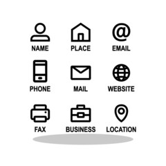 Contact icon set in trendy flat style. Communication symbol set for your web site design, logo, app, UI Vector EPS 10. 