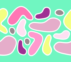 Abstract colourful shapes vector seamless illustration. Used for borders, ribbons, tape, cover design.