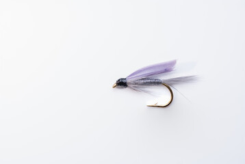 Traditional hand tied Wet Fly Fishing fly - Blue Dun pattern 