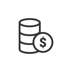 Paying server icon. Database symbol modern, simple, vector, icon for website design, mobile app, ui. Vector Illustration