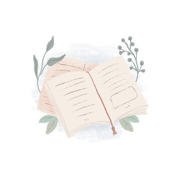 Open books illustration, reading season, hygge essentials