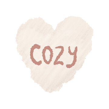 Cozy heart symbol illustration, hygge essentials