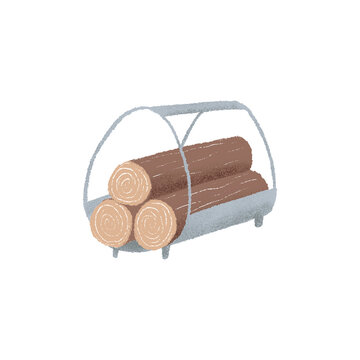 Firewood illustration, hygge essentials