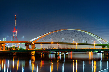大阪、泉南工場地帯の夜景
