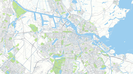 Сity map Amsterdam, color detailed urban road plan, vector illustration