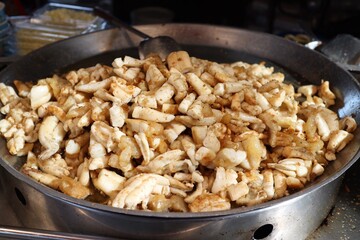 frying pan with meat