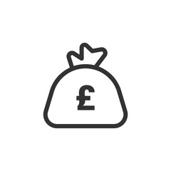 Money bag icon. Pound symbol modern, simple, vector, icon for website design, mobile app, ui. Vector Illustration