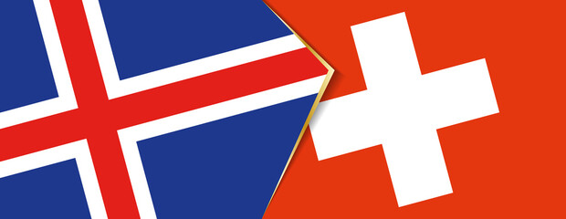 Iceland and Switzerland flags, two vector flags.