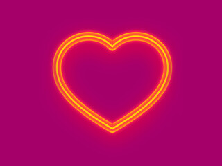 Herz mit Neon Licht.